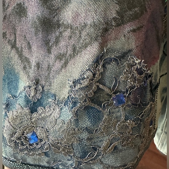 Vintage Roberto Cavalli 1980s tiger fringe denim jacket of dreams - Picture 12 of 13